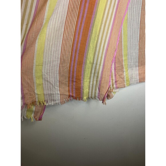 Vivante by VSA Scarf Womens One Size Multicolor Striped Organic Cotton Wrap - Picture 9 of 12